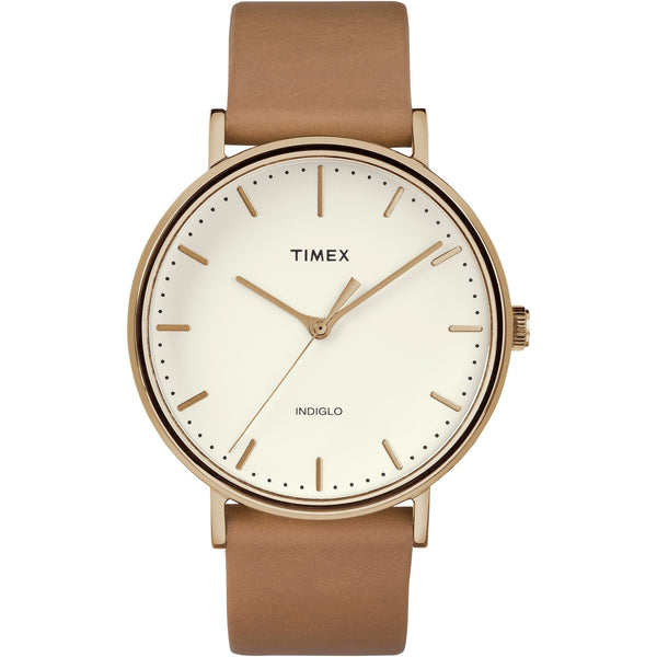 Timex Men's TW2R26200 Weekender Fairfield Brown Leather Watch