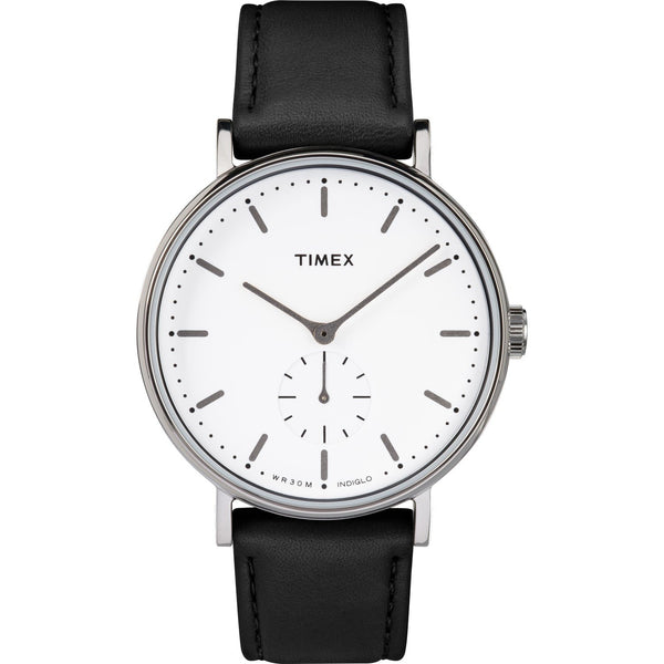 Timex Men's TW2R38000 Fairfield Black Leather Watch