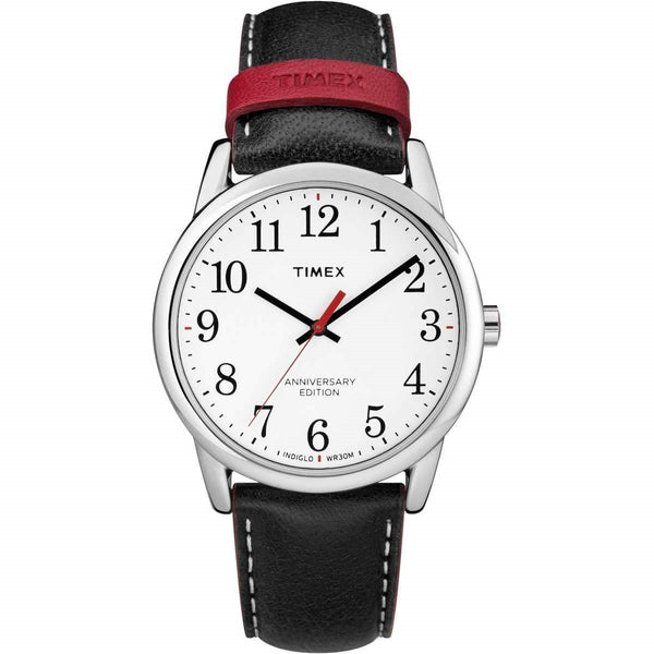 Timex Men's TW2R40000 Easy Reader Black Leather Watch