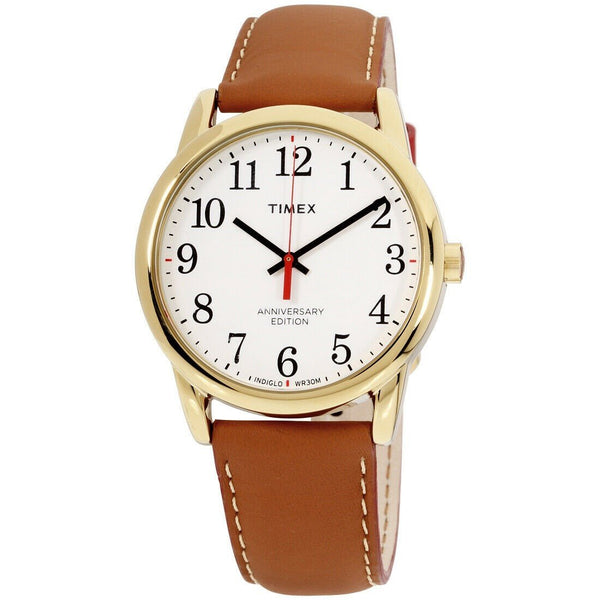 Timex Men's TW2R40100 Easy Reader 40th Anniversary Brown Leather Watch