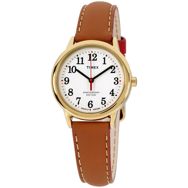 Timex Women's TW2R40300 Easy Reader 40th Anniversary Brown Leather Watch