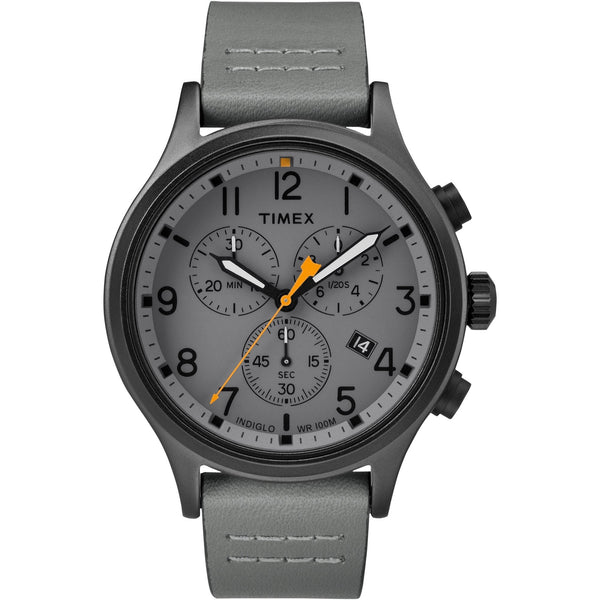 Timex Men's TW2R47400 Allied Chrono Chronograph Grey Leather Watch