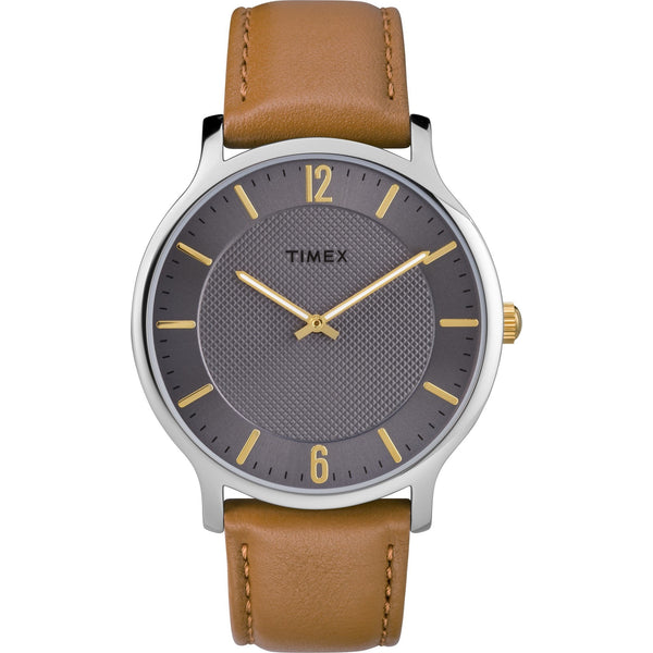 Timex Men's TW2R49700 Metropolitan Skyline Brown Leather Watch