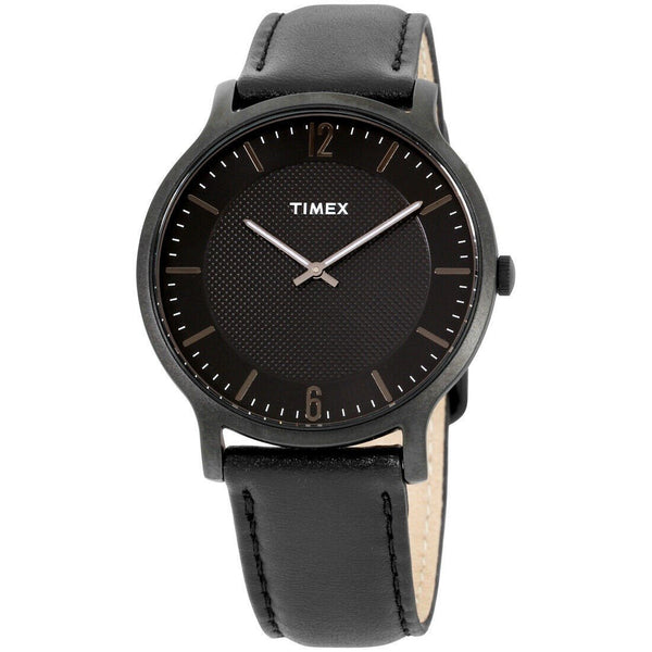Timex Men's TW2R50100 Metropolitan Skyline Black Leather Watch