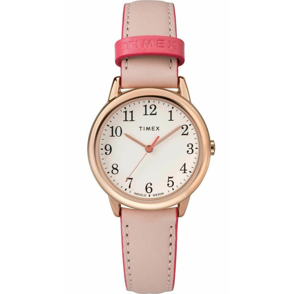Timex Women's TW2R62800 Easy Reader Pink Leather Watch