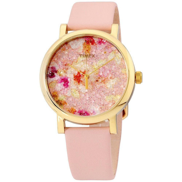 Timex Women's TW2R66300 Crystal Bloom Pink Swarovski Crystal Pink Leather Watch