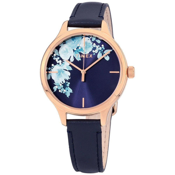 Timex Women's TW2R66700 Crystal Bloom Swarovski Crystal Black Leather Watch