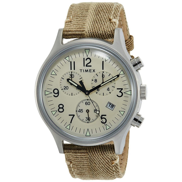 Timex Men's TW2R68500 MK1 Chronograph Brown Fabric Watch