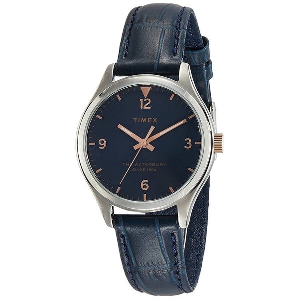 Timex Women's TW2R69700 The Waterbury Blue Leather Watch