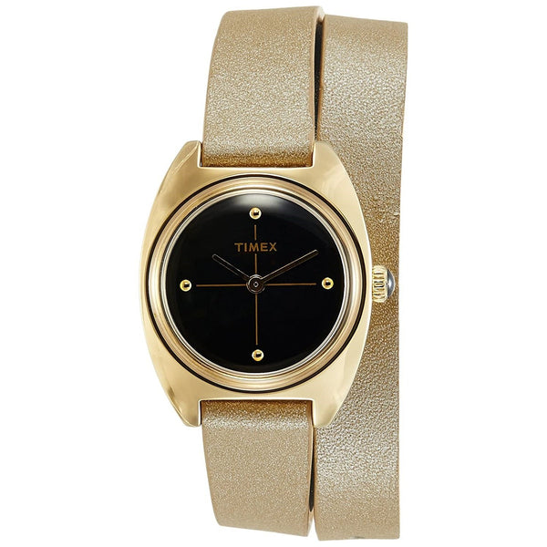 Timex Women's TW2R69800 Petite Gold-Tone Leather Watch