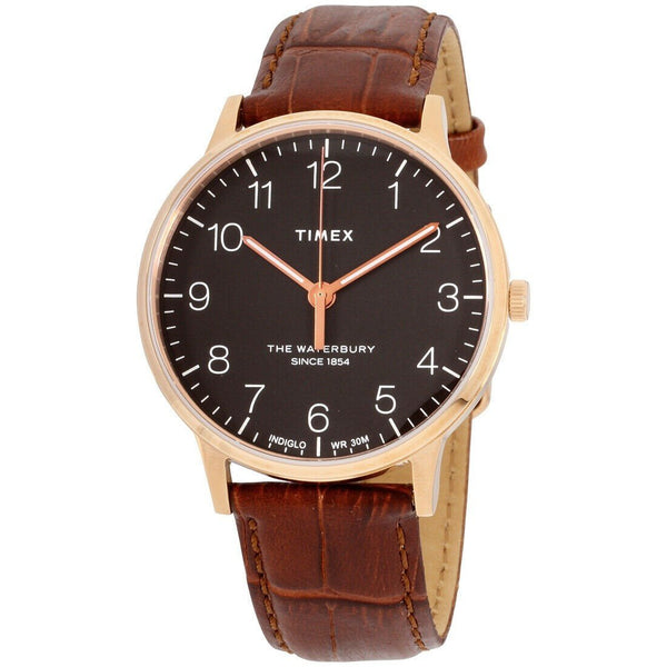 Timex Men's TW2R71400 The Waterbury Classic Brown Leather Watch