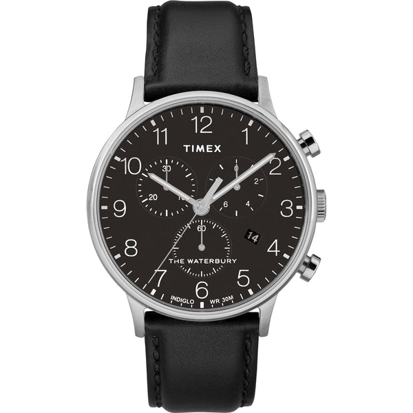 Timex Men's TW2R96100 The Waterbury Classic Black Leather Watch