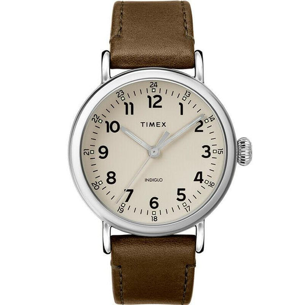 Timex Men's TW2T20100 Originals Brown Leather Watch