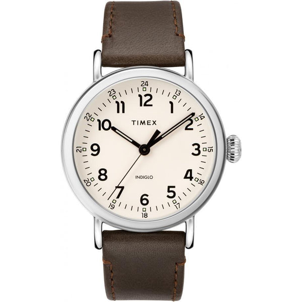 Timex Men's TW2T20700 Originals Brown Leather Watch