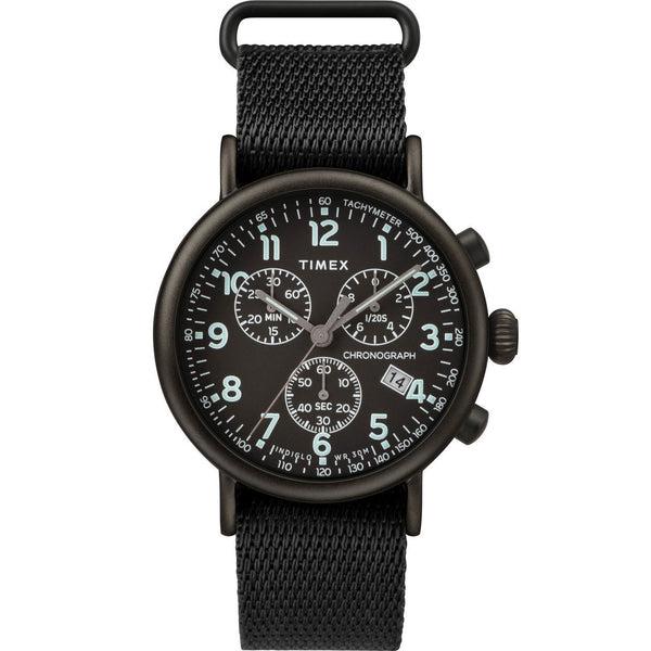 Timex Men's TW2T21200 Standard Chronograph Chronograph Black Canvas Watch