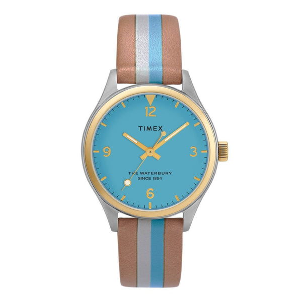 Timex Women's TW2T26500 The Waterbury Multicolored Leather Watch