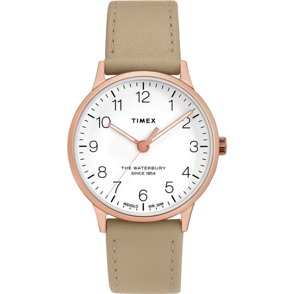 Timex Women's TW2T27000 The Waterbury Classic Brown Leather Watch