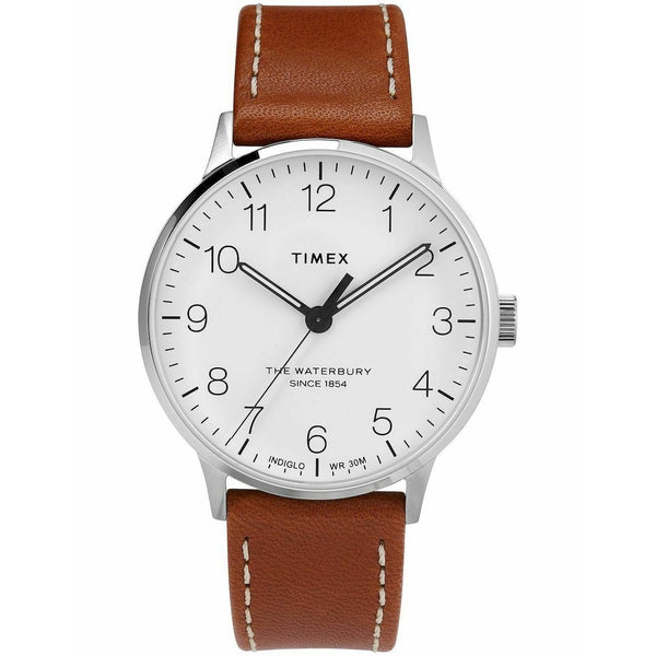 Timex Men's TW2T27500 The Waterbury Classic Brown Leather Watch