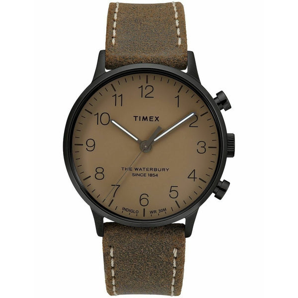 Timex Men's TW2T27800 The Waterbury Classic Brown Leather Watch