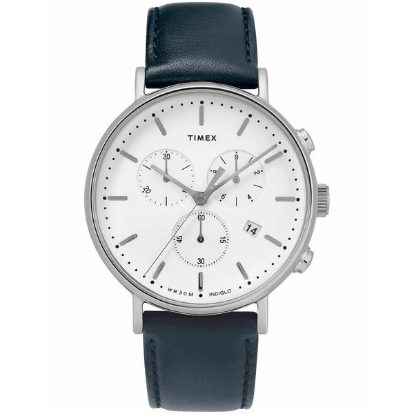 Timex Men's TW2T32500 Fairfield Chronograph Blue Leather Watch