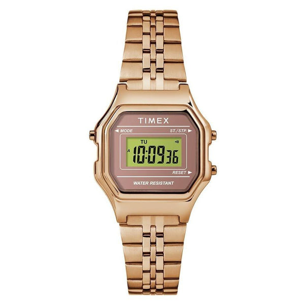 Timex Women's TW2T48300 Digital Mini Rose Gold-Tone Stainless Steel Watch