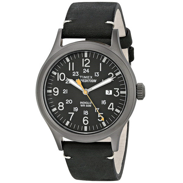 Timex Men's TW4B01900 Expedition Black Leather Watch