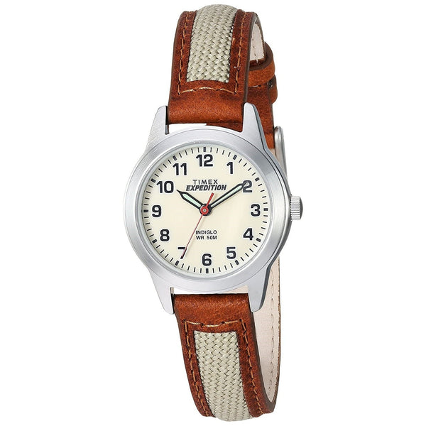 Timex Women's TW4B11900 Expedition Two-Tone Leather and Fabric Watch