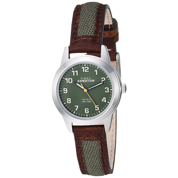 Timex Women's TW4B12000 Expedition Two-Tone Leather and Fabric Watch