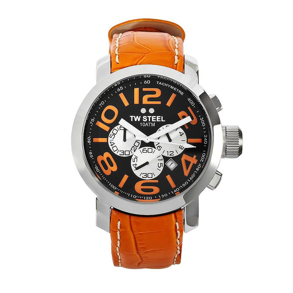TW Steel Men's TW53 Grandeur Chronograph Orange Leather Watch