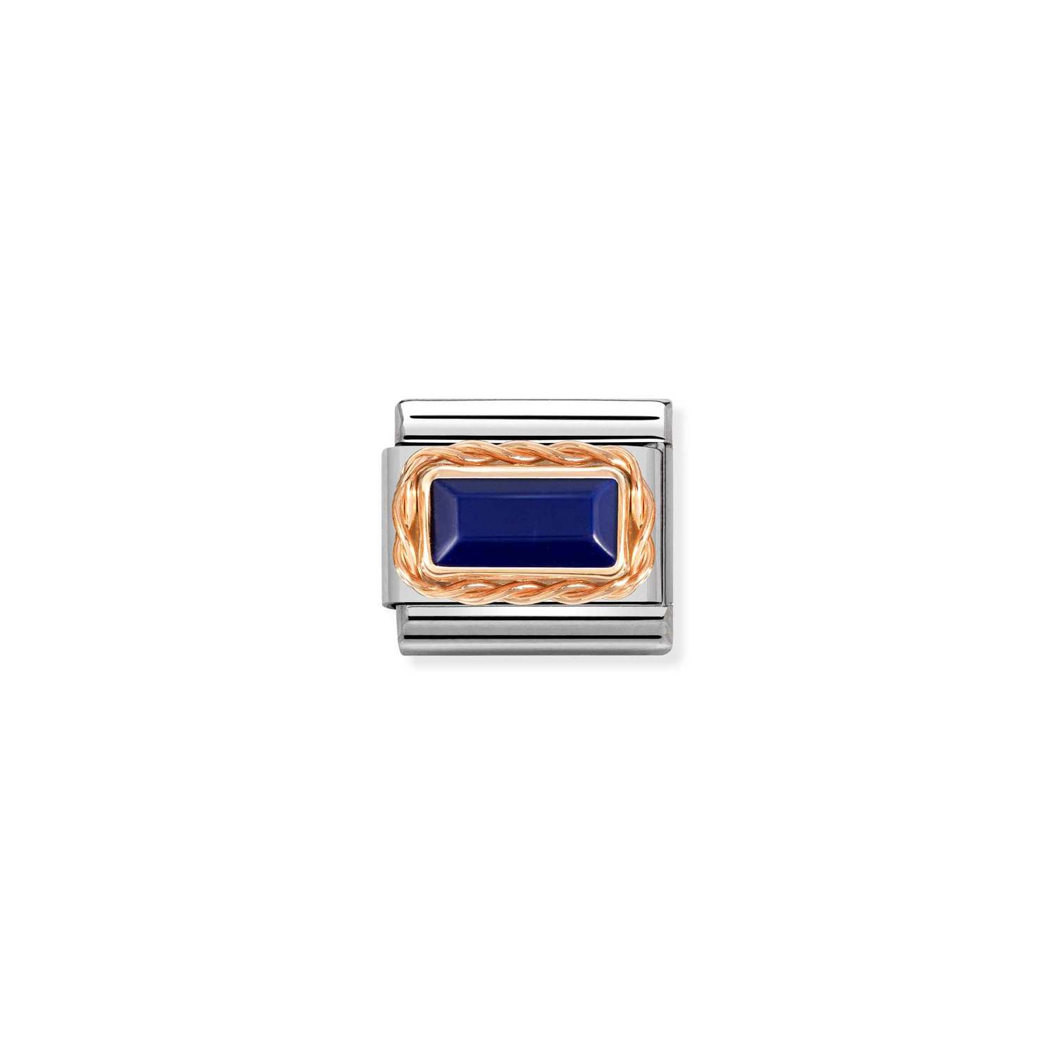 Charm, Composable Link, Lapis Lazuli in rose gold
