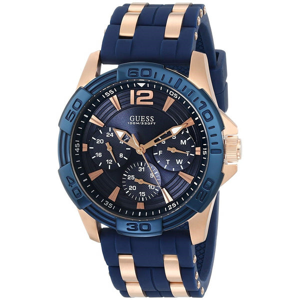 Guess Men's U0366G4 Sporty Multi-Function Two-Tone Silicone Watch