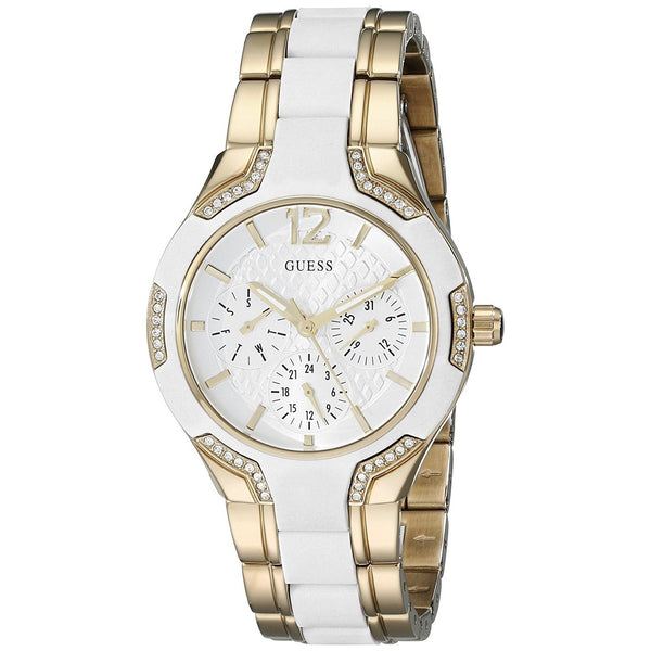 Guess Women's U0556L2 Multi-Function Crystal Two-Tone Stainless steel and Silicone Watch