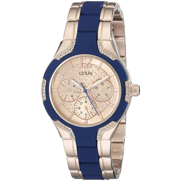 Guess Women's U0556L5 Multi-Function Crystal Two-Tone Stainless steel and Silicone Watch