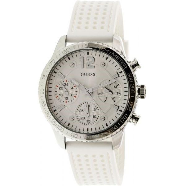 Guess Women's U1025L1 Casual Chronograph White Silicone Watch