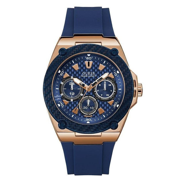 Guess Men's U1049G2 Casual Chronograph Blue Silicone Watch