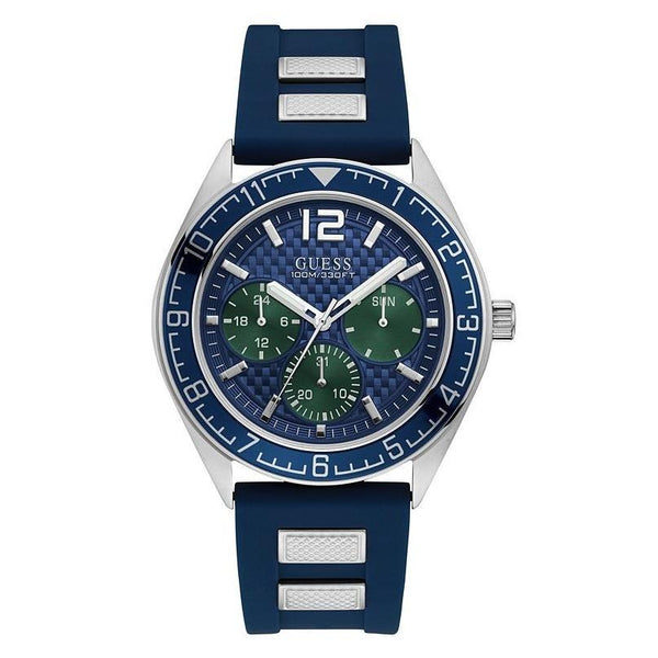 Guess Men's U1167G1 Casual Chronograph Blue Silicone Watch
