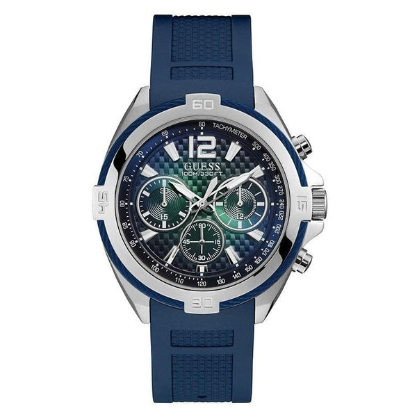 Guess Men's U1168G1 Casual Chronograph Blue Silicone Watch