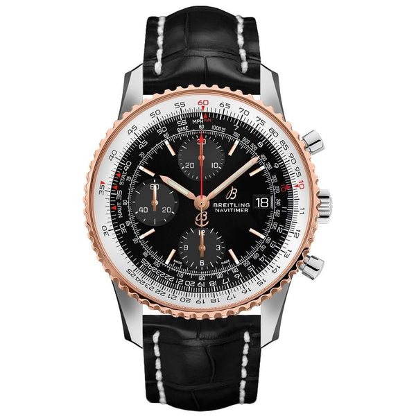 Breitling Men's U13324211B1P1 Navitimer 1 Chronograph Black Leather Watch