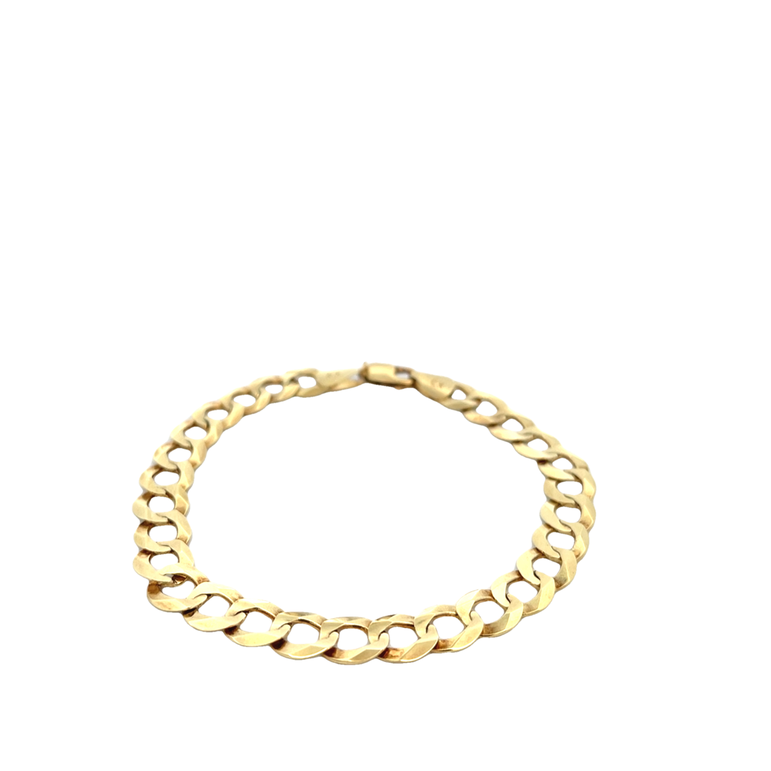 14K Gold Flat Cuban Cut Diamond Bracelet
