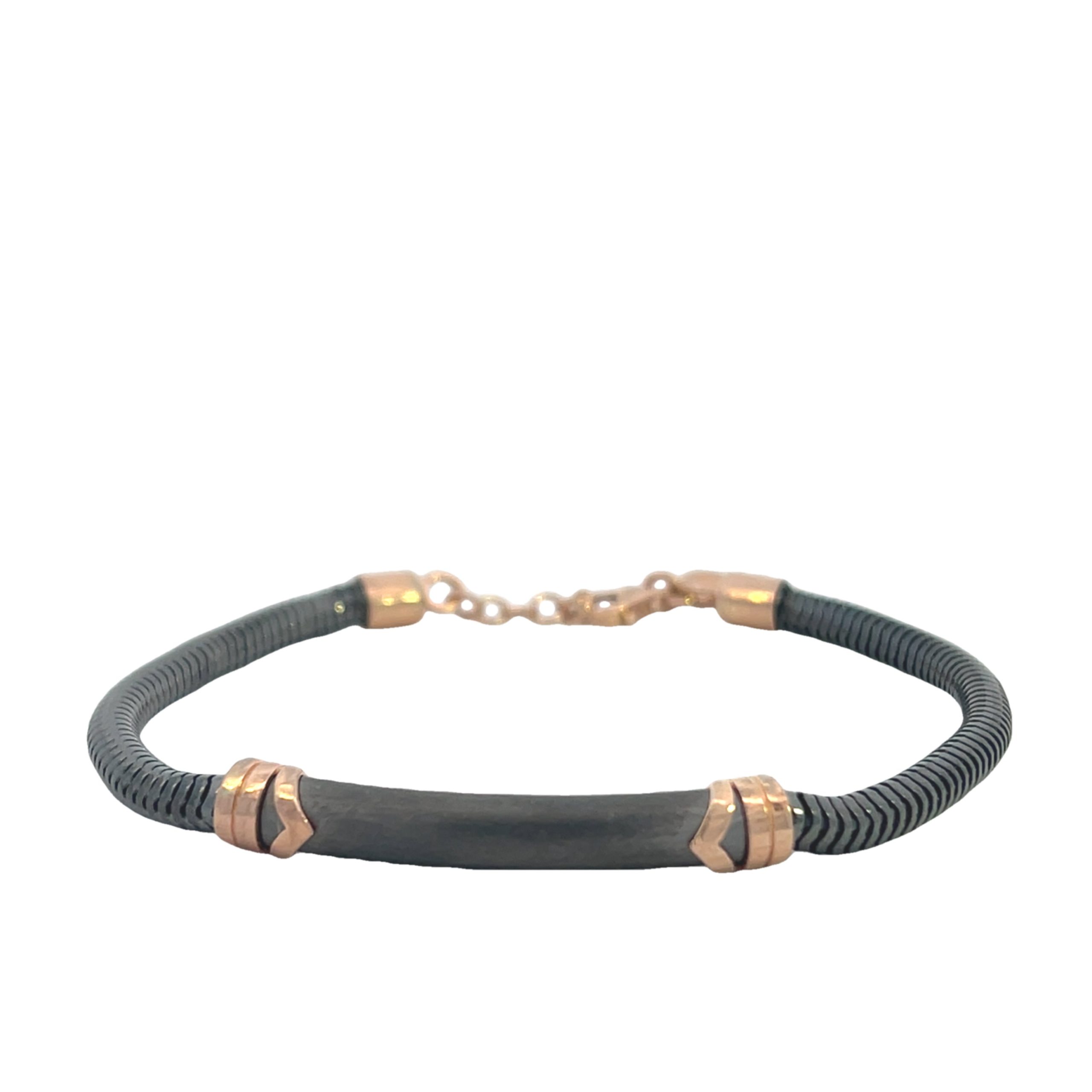 Hector by Marcello Pane Men Bracelet Black and Rose Gold