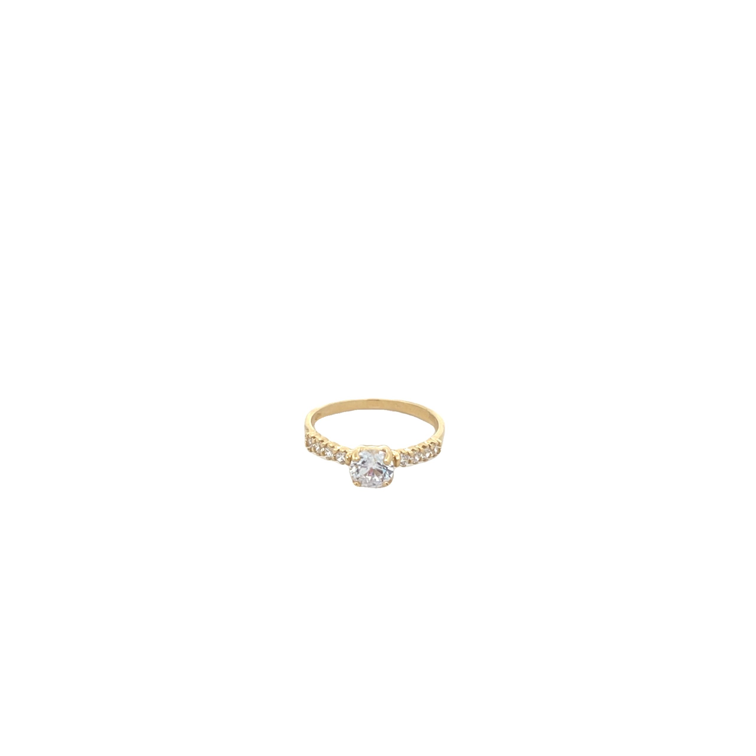 14K Gold Promise Ring CZ