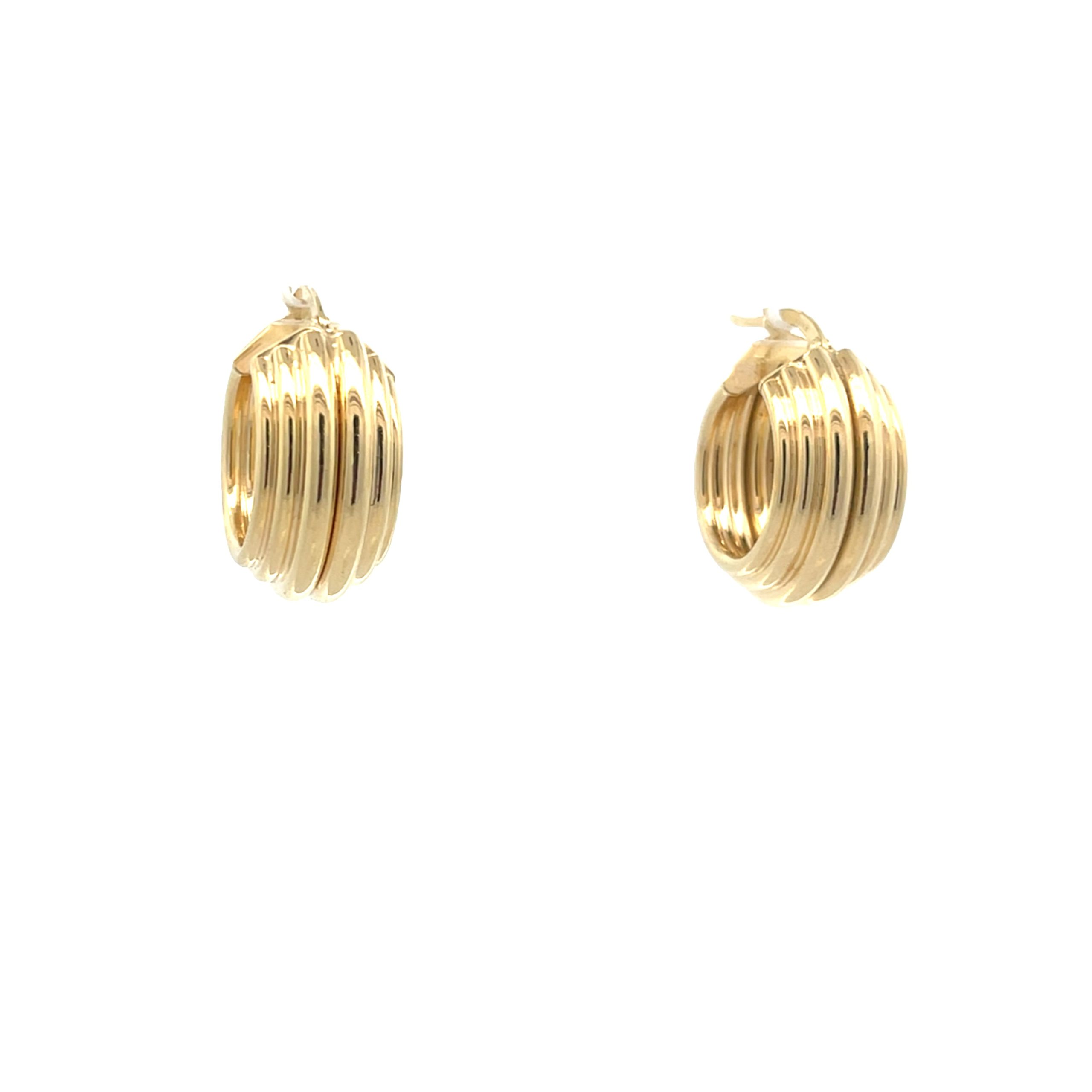 14K Gold Multi Lines Hoops