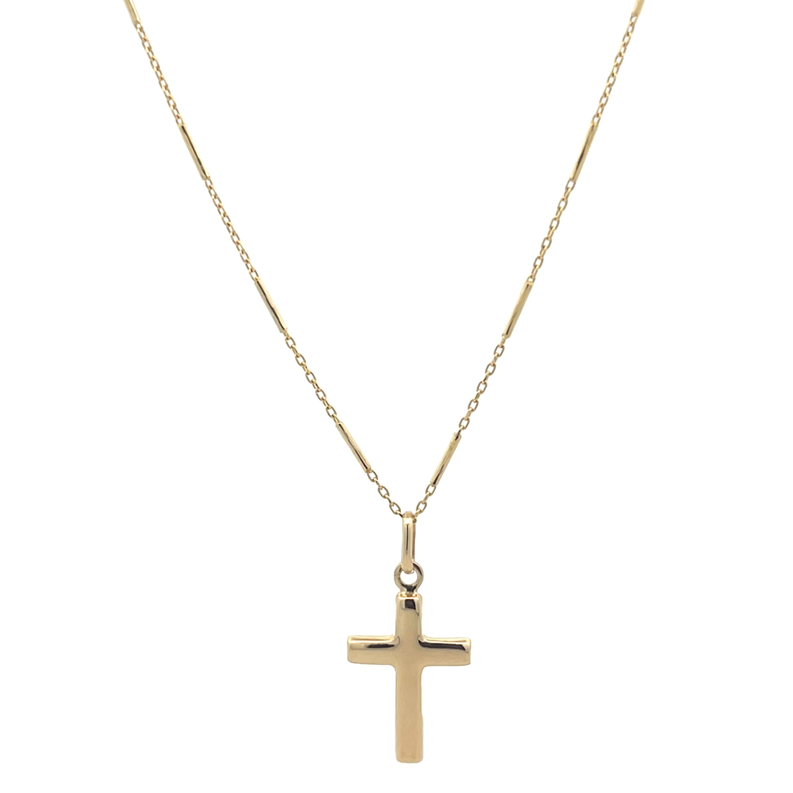 14K Gold Flat Cross Shiny