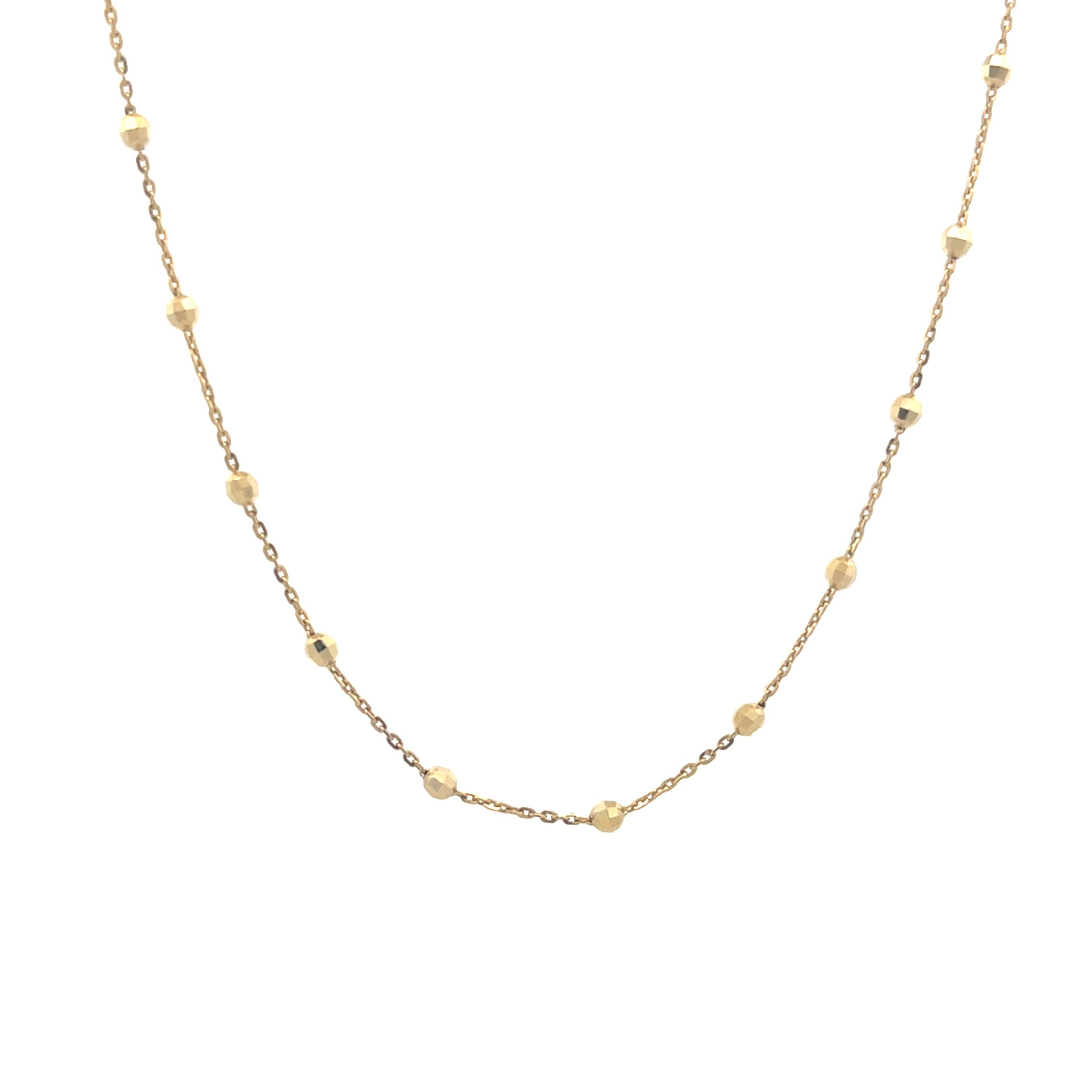 14K Gold Bead Station Chain