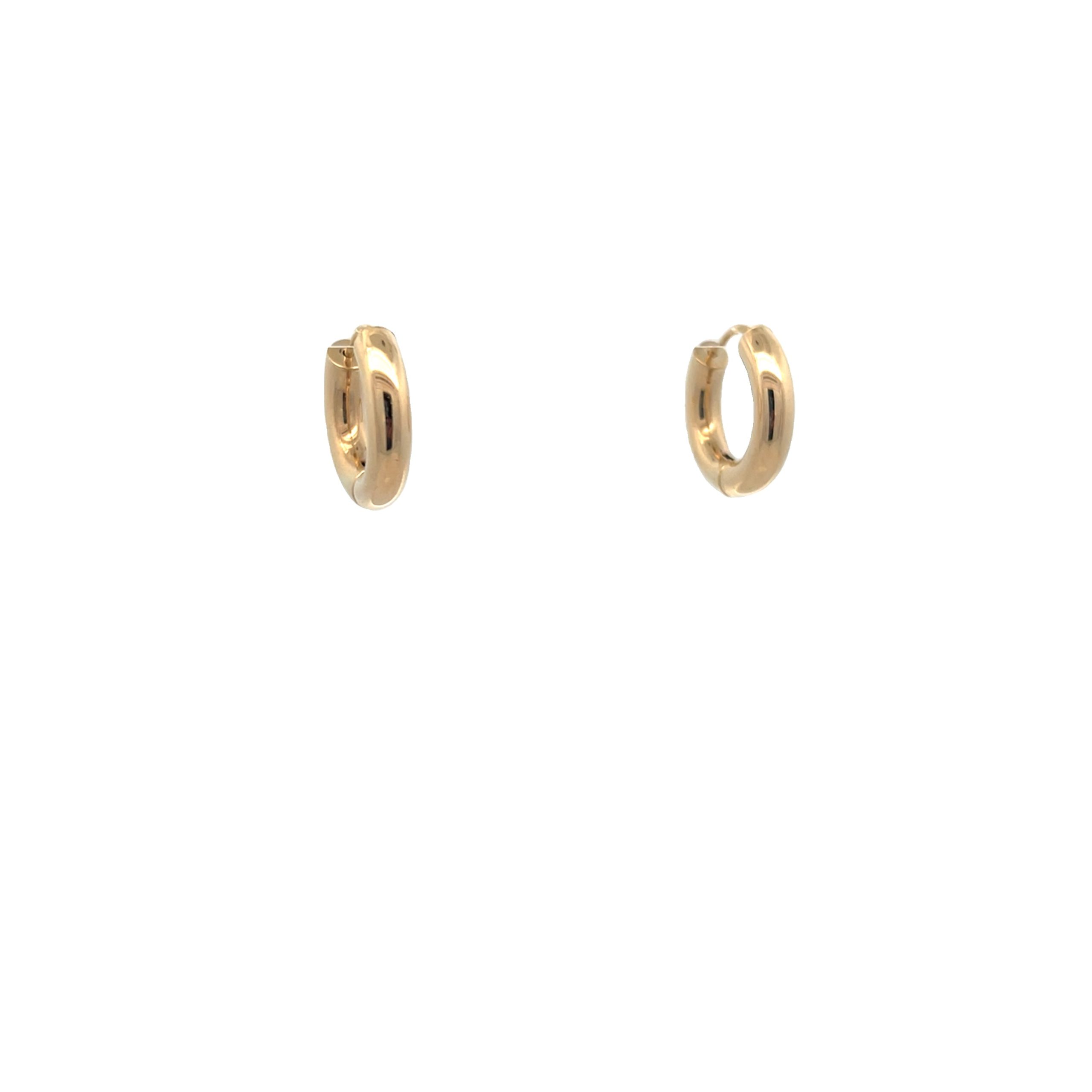 14K Gold Bold Medium Hoops
