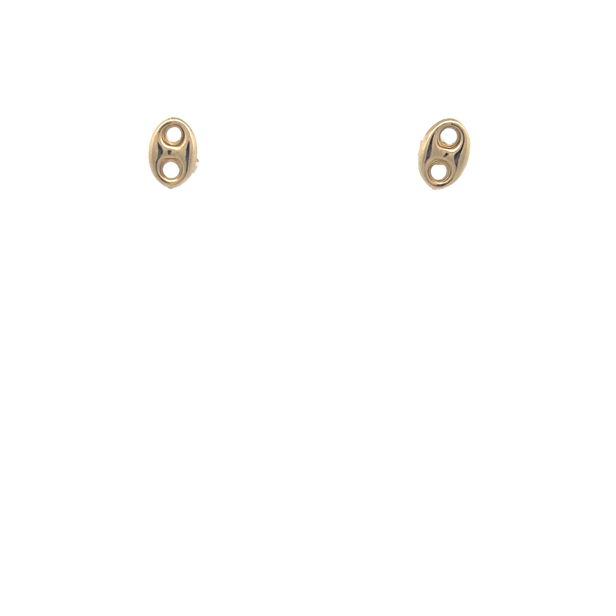 14K Gold Coffe Bean Link Earring