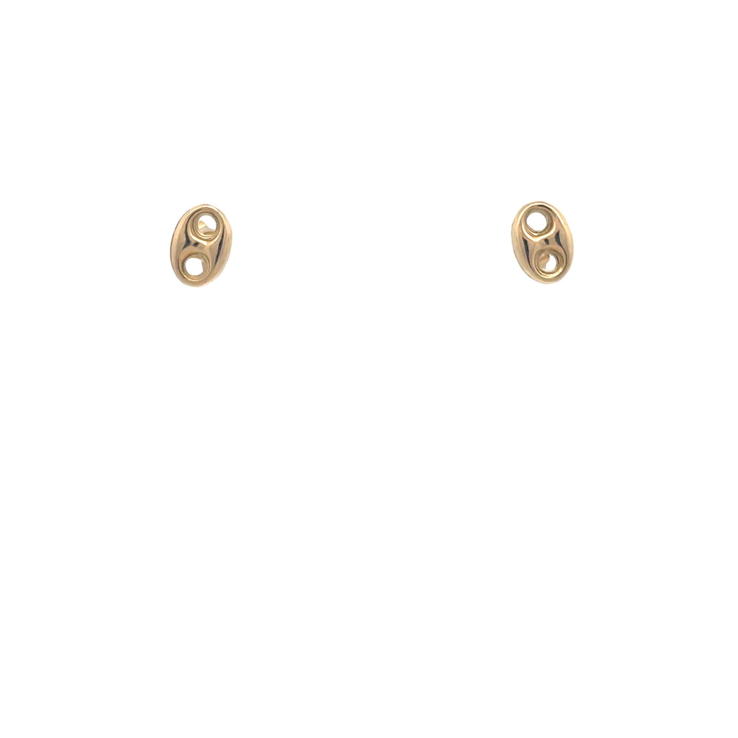 14k Gold Coffe Bean Earring Stud