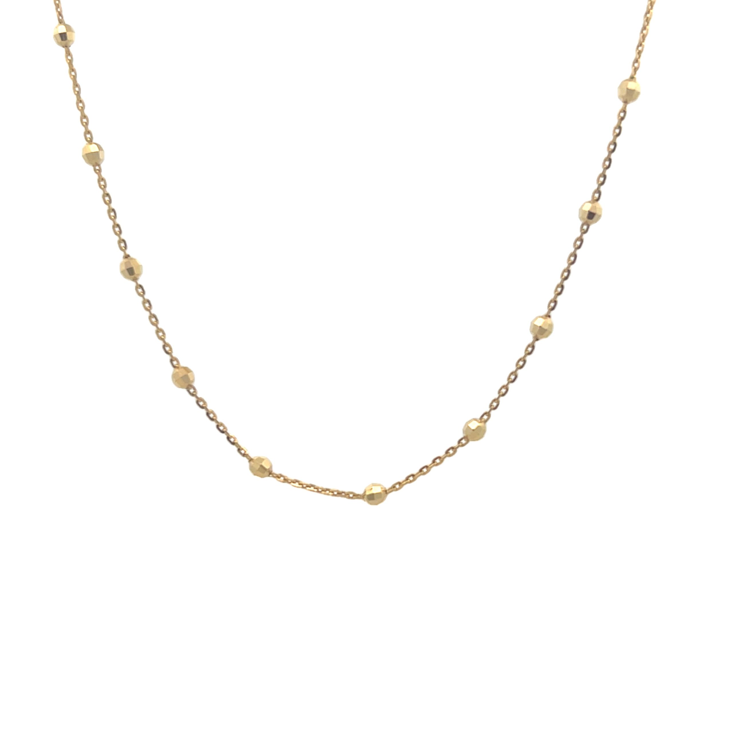 14K Gold Point Ball Necklace