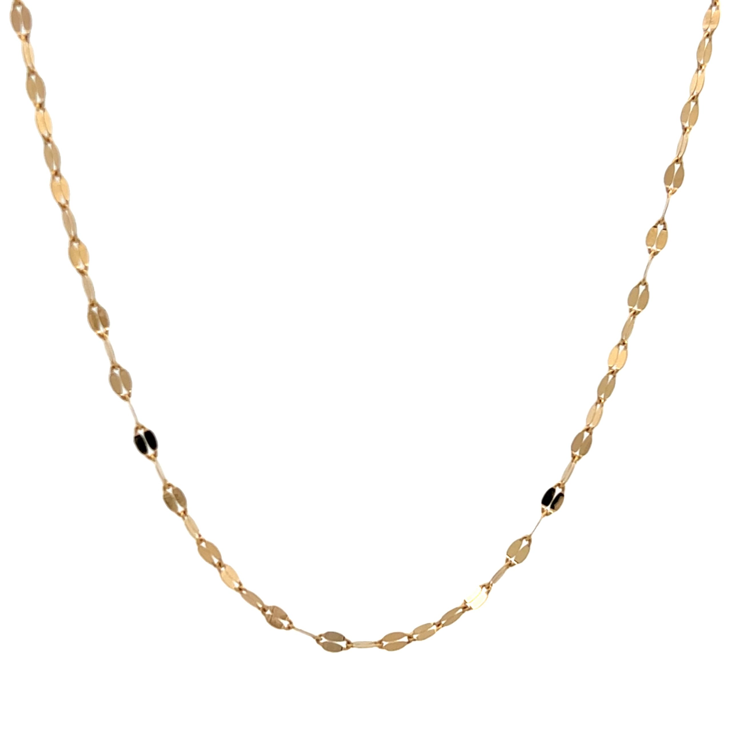 14K Gold Flat Fancy Chain