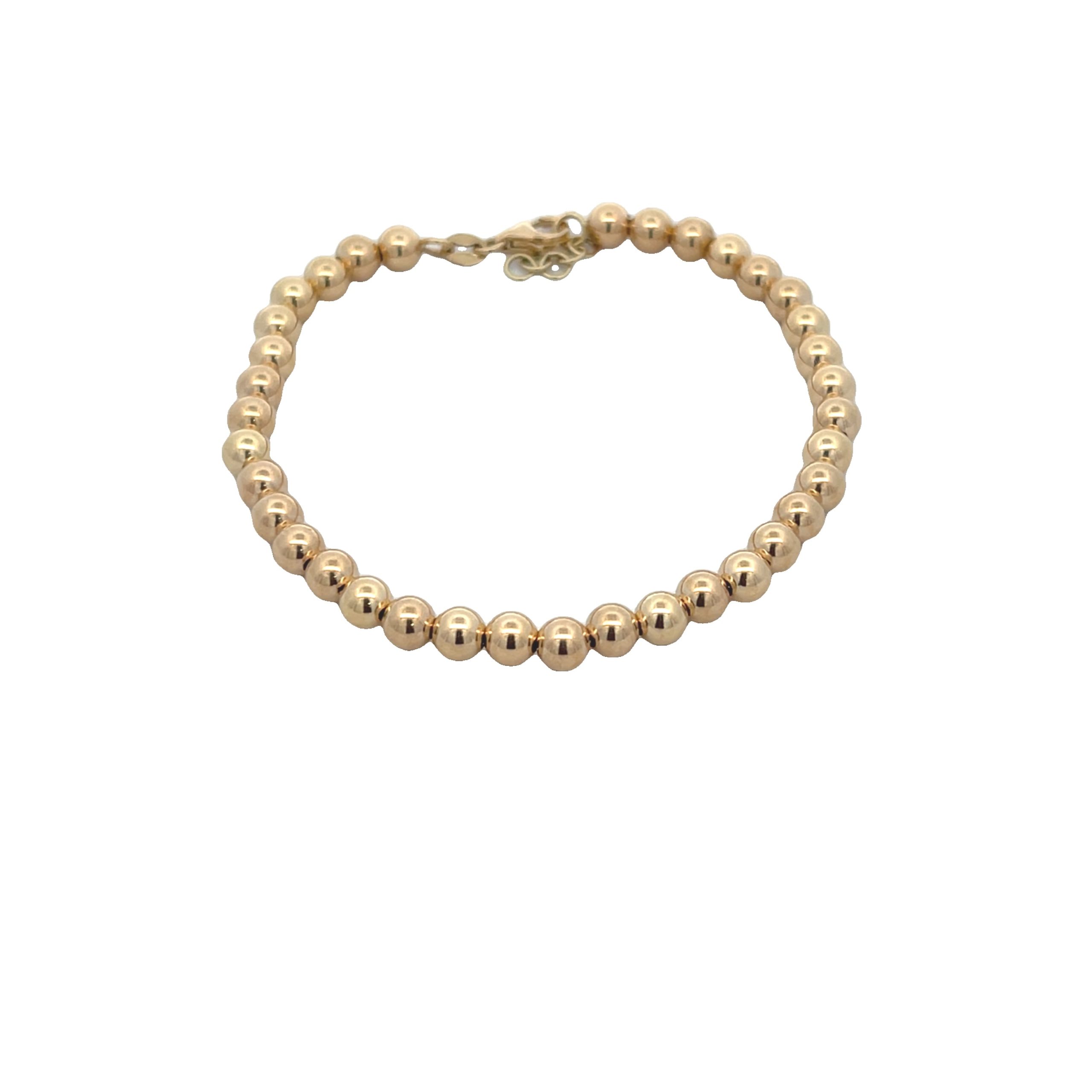 14K Gold Full Ball Bracelet